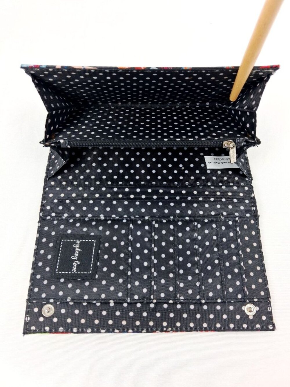 VTG Sydney Love Womens Black Multi-Color Wallet Fashion Graphics & Polka Dot Int - Picture 9 of 11